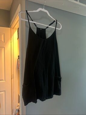 Black Women's Spaghetti Strap Tank Top Dress (built in shorts under)